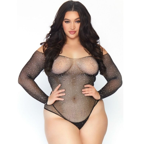 Kristallisierter Fishnet Bodystocking 1x-2x | Leg Avenue