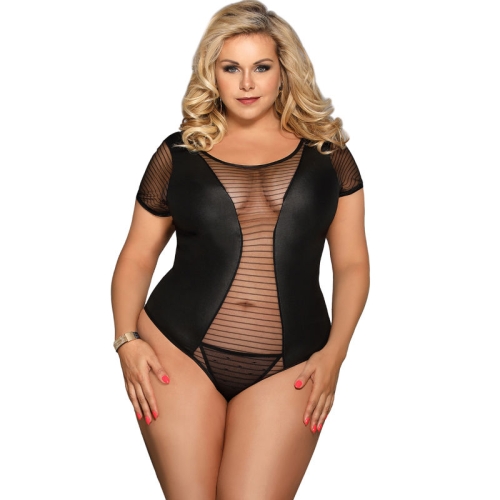 Queen Plus Fetish Short Sleeve Teddy | Subblime