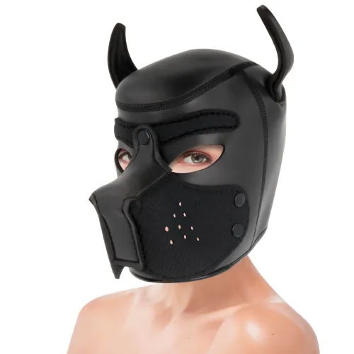 Neoprene Dog Mask with Detachable Muzzle M – Darkness