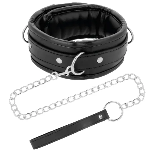 Weiche Lederhalskette Mit Kette – Darkness