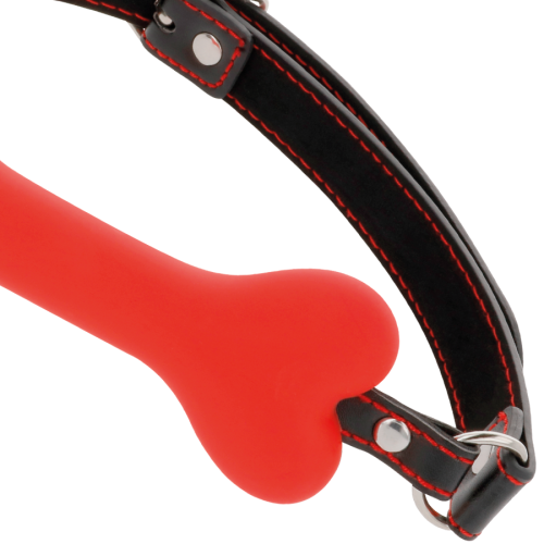 Roter Knochen Silikonknebel | Darkness