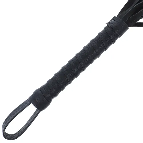 Black Bondage Whip with Leather Handle – Darkness