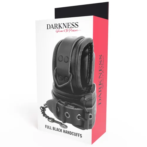 Adjustable Black Leather Handcuffs – Darkness