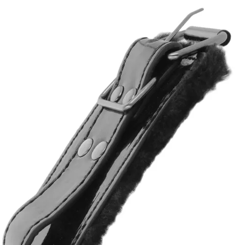 Black leather handcuffs with padlock – Darkness