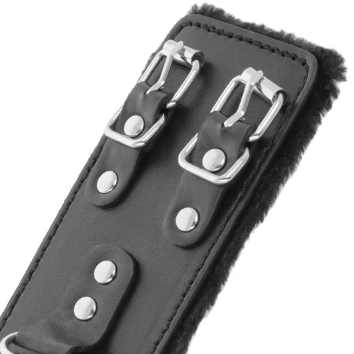 Lederhandschellen Mit Futter Verstellbar Schwarz – Darkness
