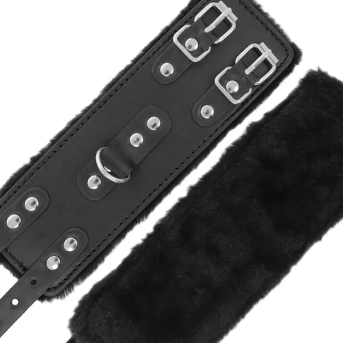 Lederhandschellen Mit Futter Verstellbar Schwarz – Darkness