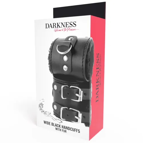 Lederhandschellen Mit Futter Verstellbar Schwarz – Darkness