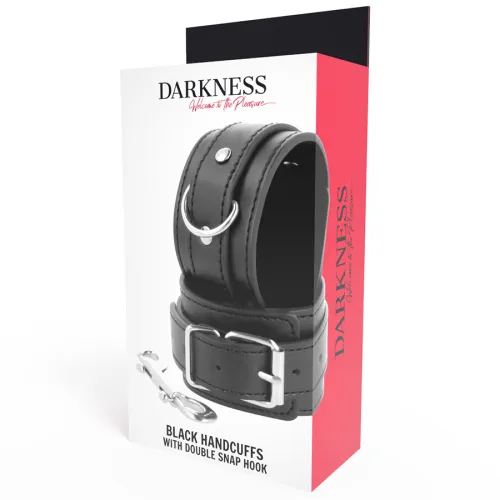 Black handcuffs with double reinforcement strap – Darkness