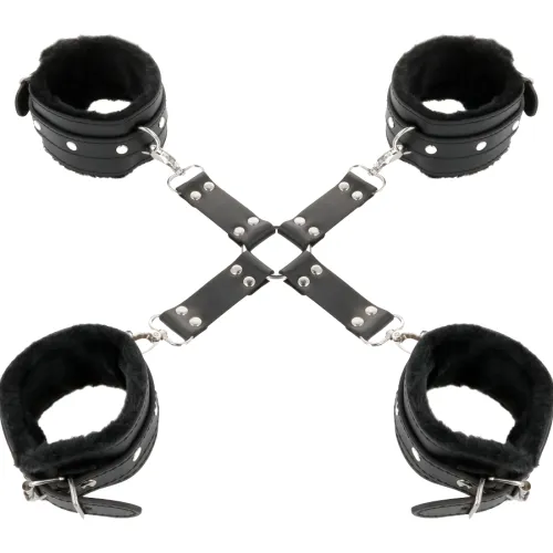 Lederhandschellen Für Füsse Und Hände Schwarz – Darkness