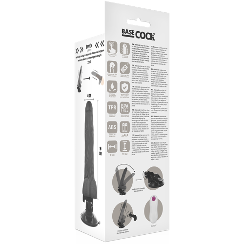 Realistischer Vibrator Schwarz 19cm | Basecock