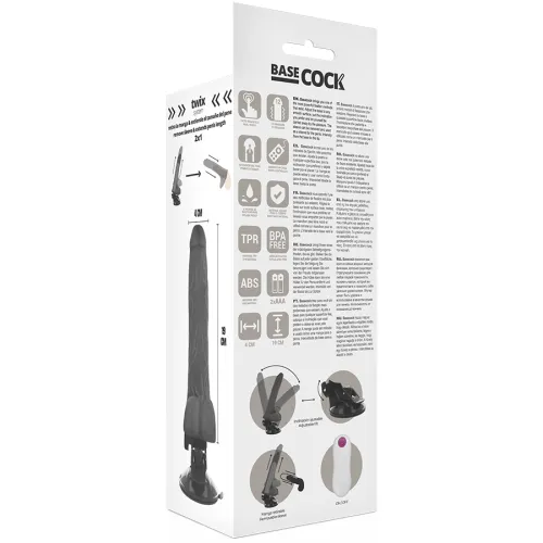 Realistischer Vibrator Schwarz 19cm | Basecock