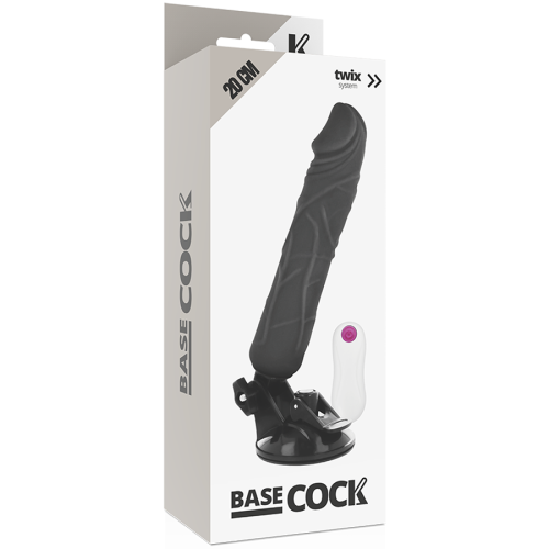Realistischer Vibrator Schwarz 20cm | Basecock