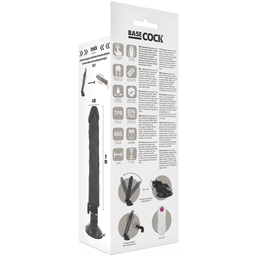 Realistischer Vibrator Schwarz 21cm | Basecock