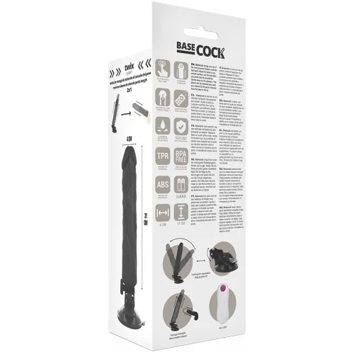 Realistischer Vibrator Schwarz 21cm | Basecock