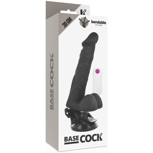 Beweglicher Vibrator Mit Fernbedienung Schwarz 20cm | Basecock