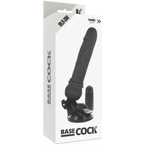 Realistischer Vibrator Schwarz 19,5cm | Basecock