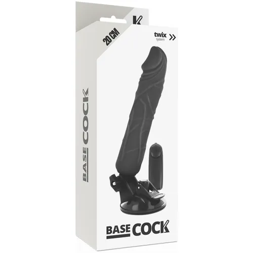 Realistischer Vibrator Schwarz 20cm | Basecock