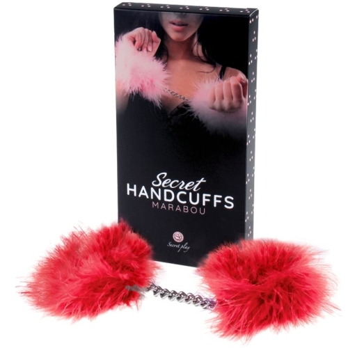 Rote Marabou Handschellen | Secretplay