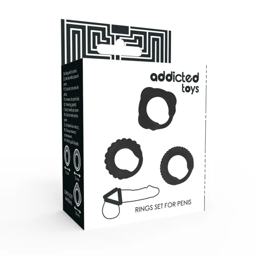 Penisringe 3er Set Schwarz – Addicted Toys