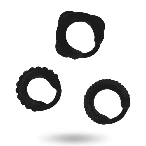 Penisringe 3er Set Schwarz – Addicted Toys