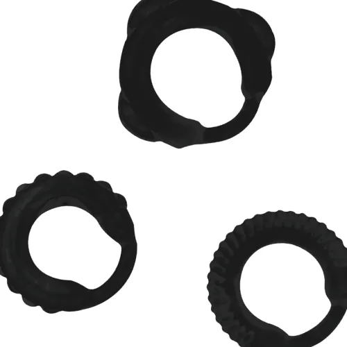 Penisringe 3er Set Schwarz – Addicted Toys
