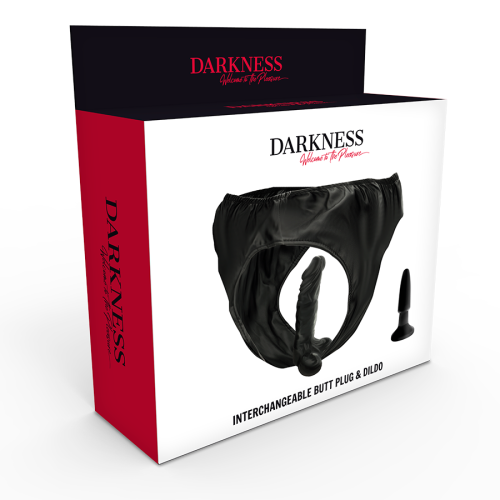 Höschen Mit Plug Und Auswechselbarem Dildo | Darkness