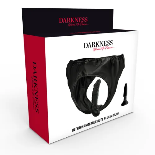 Slip Mit Plug Und Auswechselbarem Dildo – Darkness