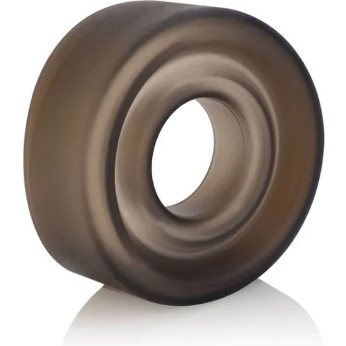 Brown, round skateboard wheel with a smooth surface and central hole, on a white background.