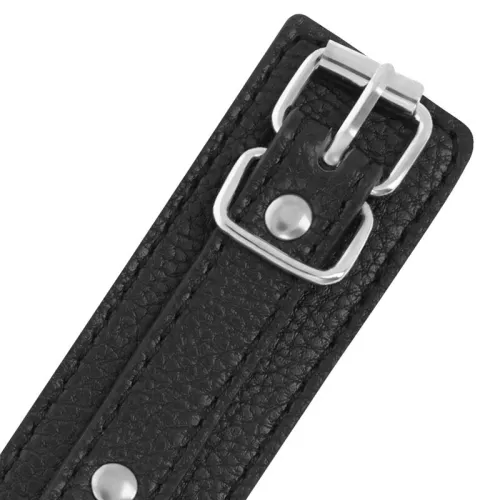 Handschellen Aus Schwarzem Strukturiertem Leder – Darkness