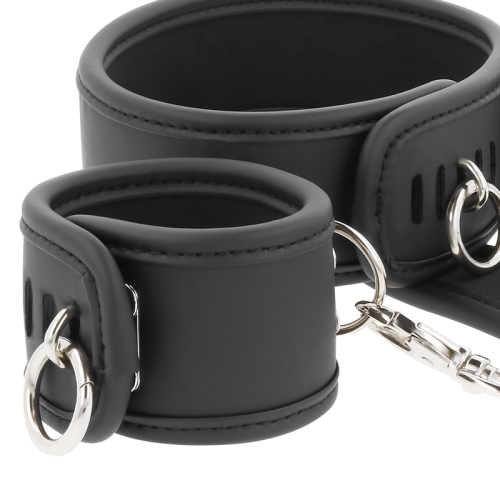 Halskette Und Handschellen Aus Veganem Leder | Fetish Submissive
