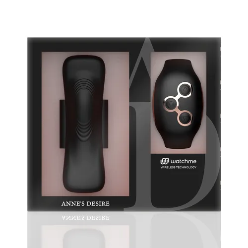 Panty Pleasure Schwarz / Gold Watchme Kompatibel | Anne's Desire