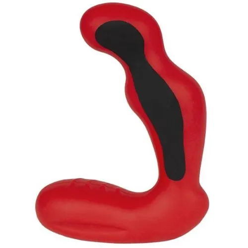 Rotes, ergonomisch geformtes Massagegerät mit schwarzem Akzent, geeignet für gezielte Entspannung und Wohlbefinden.