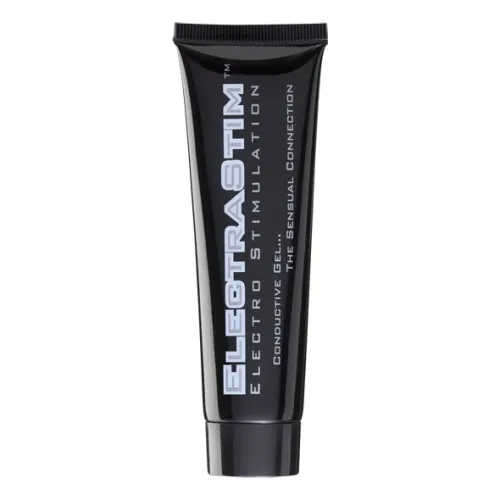 Schwarze Tube mit der Aufschrift "ElectraStim Electro Stimulation Conductive Gel".