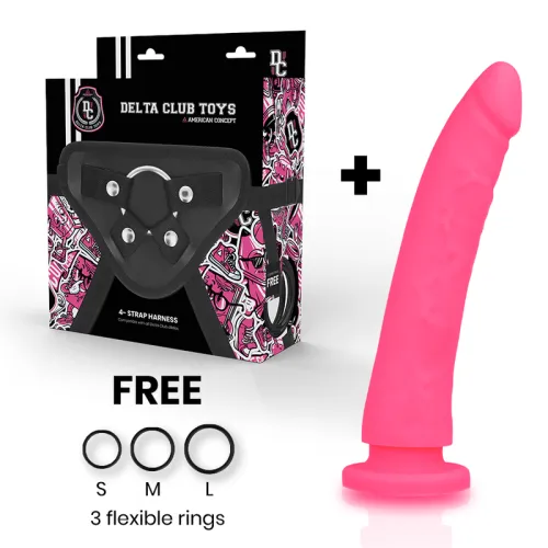 Harness + Dong Rosa Silikon 20 X 4cm – Delta Club