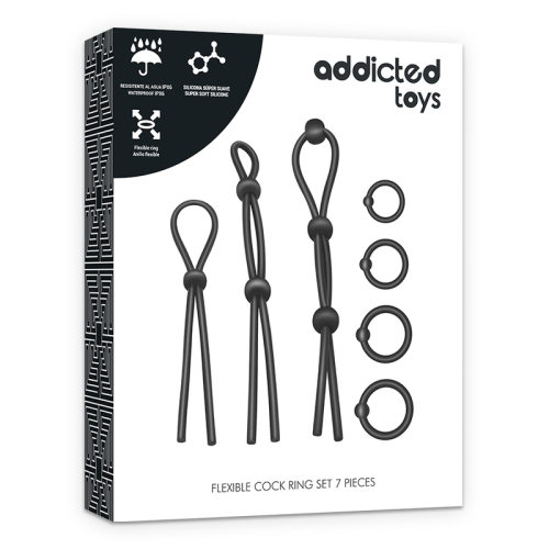 Flexibler Silikon-Cockring Set 7 Stücke | Addicted Toys