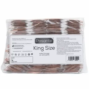 Packung Pasante King Size Kondome, 144 Stück, breiter und länger für optimale Passform.