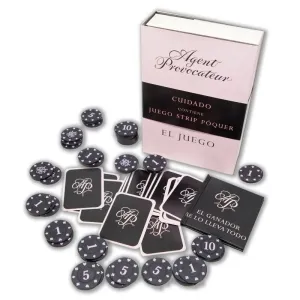 Poker-Set mit Karten und Chips, Verpackung mit der Aufschrift 
