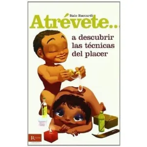 Zwei gezeichnete Figuren mit Massageöl und Kerze, Buchcover mit dem Titel 