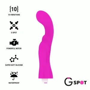 Pinkfarbener G-Punkt-Vibrator mit 10 Vibrationsmodi, leistungsstarkem Motor, weichem Silikon und wasserdicht.