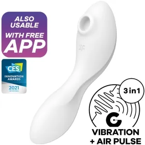 Curvy Trinity 5 Air Pulse Stimulator & Vibrator App Weiss | Satisfyer