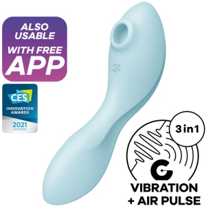 Curvy Trinity 5 Air Pulse Stimulator & Vibrator Blue | Satisfyer