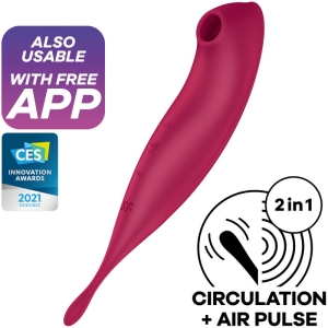 Twirling Pro+ Air Pulse Stimulator & Vibrator Red | Satisfyer