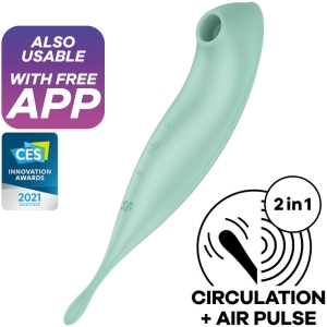 Twirling Pro+ Air Pulse Stimulator & Vibrator App - Grün | Satisfyer