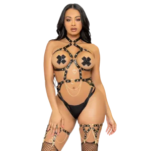 Heart Ringgurt Teddy Grösse L Schwarz – Leg Avenue