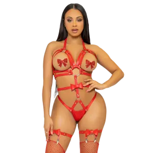Befestigter O Ring Gurt Teddy Grösse S Rot – Leg Avenue