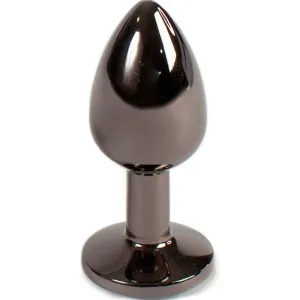Metallischer Plug mit glatter, glänzender Oberfläche und breitem Sockel.