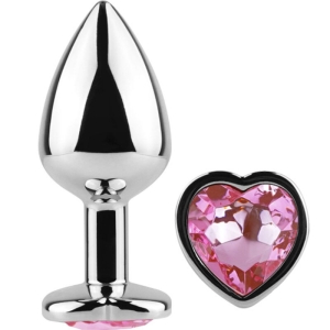 Metall Buttplug Fuchsia Herz 7cm | Secretplay