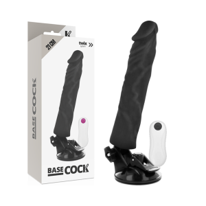 Realistischer Vibrator Schwarz 21cm | Basecock