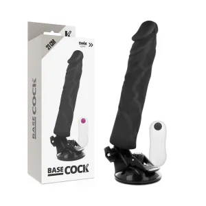 Realistischer Vibrator Schwarz 21cm | Basecock