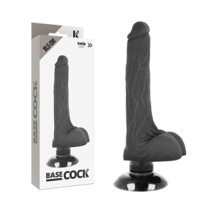Realistischer Vibrator 2-1 Schwarz 18,5cm | Basecock
